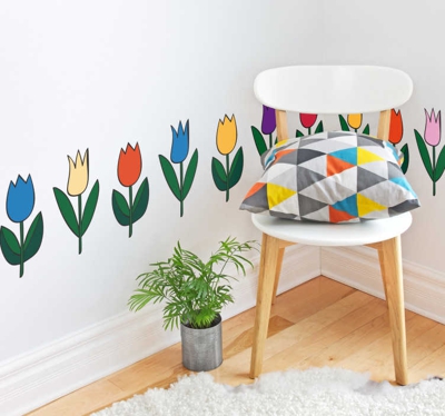 Sticker fleurs tulipes