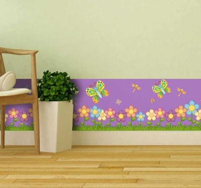 Sticker mural fleurs de printemps