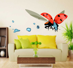Sticker coccinelle et rosée en oferta
