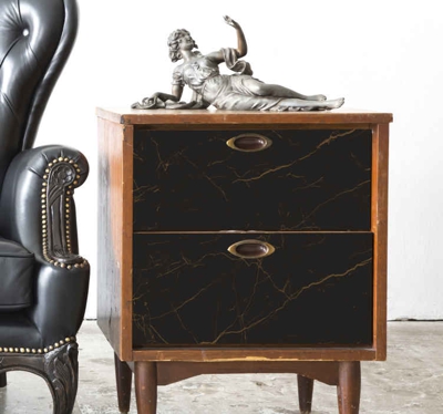 Sticker Deco Meuble Texture marbre marron