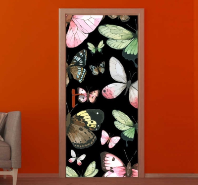 Sticker de porte Papillons colorés