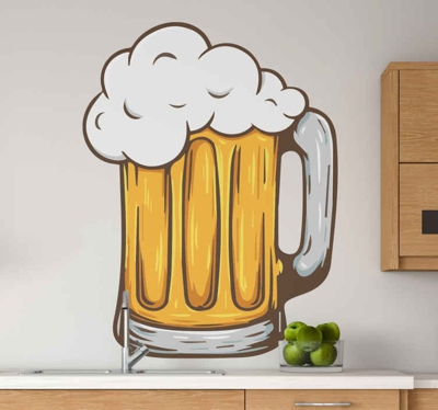 Autocollant Boisson Verre à bulles de bière
