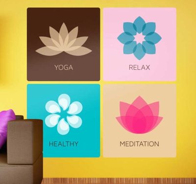 Sticker carrés méditation