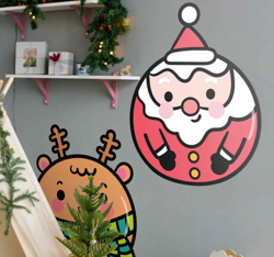 Sticker Vitre Noel Clause originale du père noël et renne características