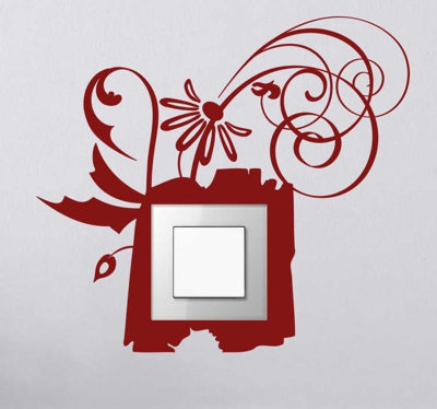 Sticker interrupteur floral