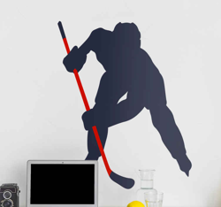 Sticker Muraux Sport Silhouette de joueur de hockey sur glace precio