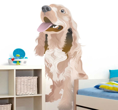 Sticker illustration chien heureux