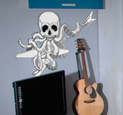 Sticker Musique poulpe et guitare en oferta