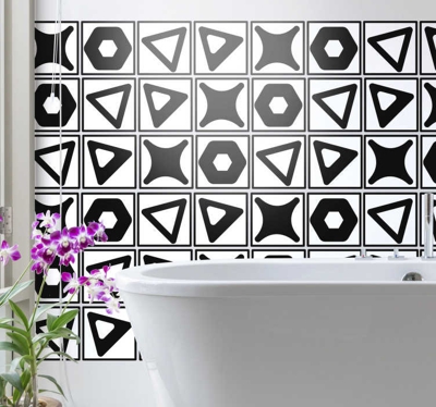 Transfert de carreaux noir et blanc
