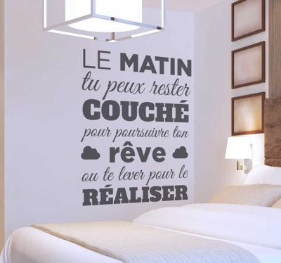 Sticker mural texte matin