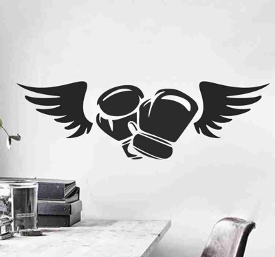 Sticker Mural Sport Gants de boxe avec ailes