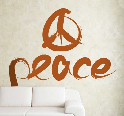 Sticker logo Peace and Love