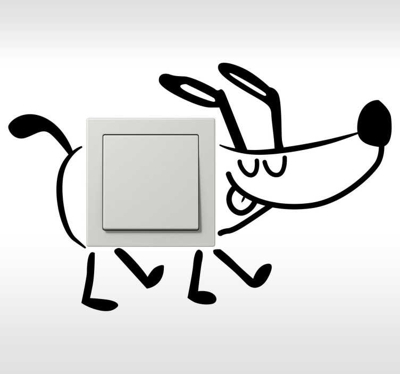 Sticker interrupteur chien