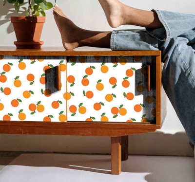 Sticker Deco Meuble Oranges élégantes
