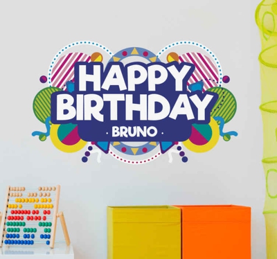 Sticker Happy Birthday personnalisable