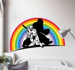 Sticker Muraux Sport Hockey arc-en-ciel en oferta