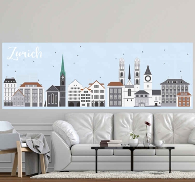 Stickers Mural Paysage de la ville de zurich