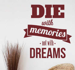 Sticker texte die with memories en oferta