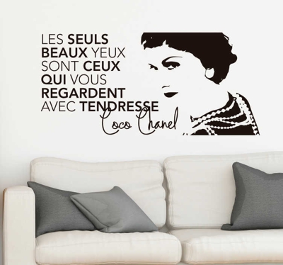 Sticker Mural Citation Coco Chanel