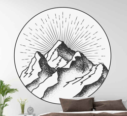 Sticker mural nature Dessiner une montagne en oferta