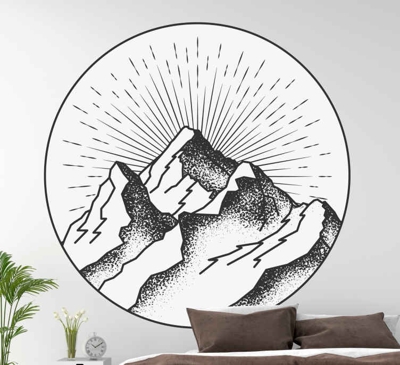 Sticker mural nature Dessiner une montagne