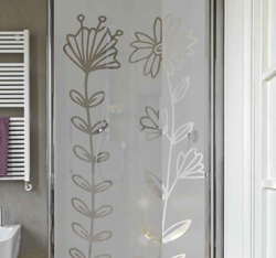Sticker pour paroi de douche Deux sortes de fleurs precio
