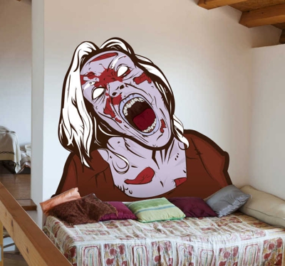 Sticker film femme zombie