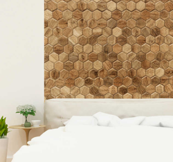 Sticker Mural Hexagones Bois precio
