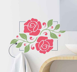 Autocollant Miroir Cadre de fleurs romantiques en oferta
