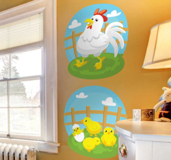 Sticker enfants poule poussins precio