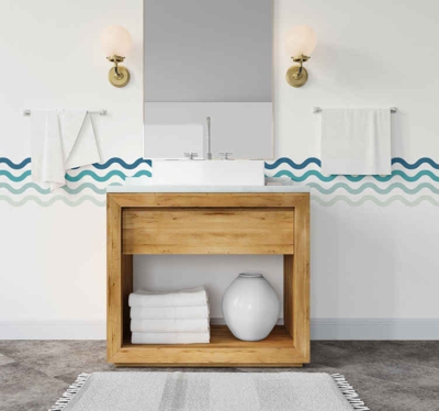 Sticker Maison Vagues