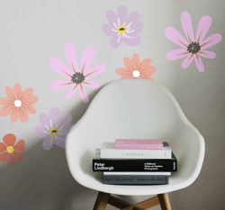Sticker Mural Fleur magique rose en oferta
