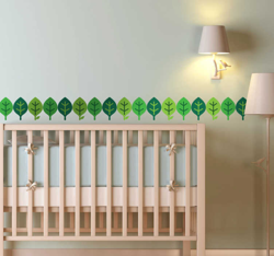 Sticker frise set feuilles vertes en oferta
