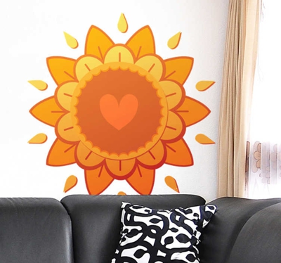 Autocollant mural fleur hindou