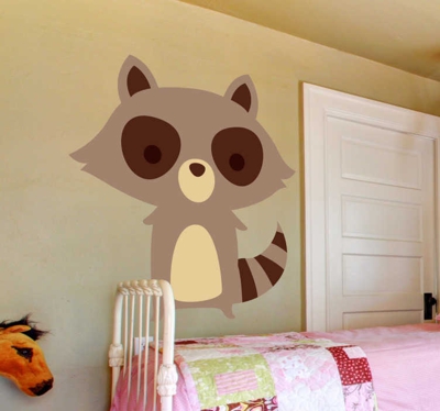 Sticker raton laveur marron