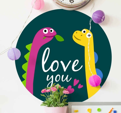 Stickers muraux dinosaure Je t'aime dinosaure