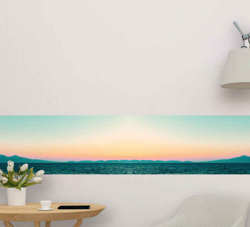 Sticker mural nature Beau coucher de soleil au bord du lac características