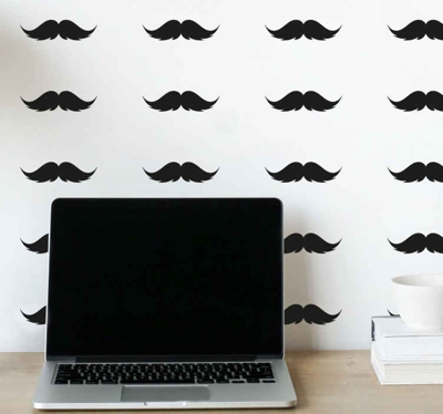 Sticker Mural Personalisé sticker de moustache