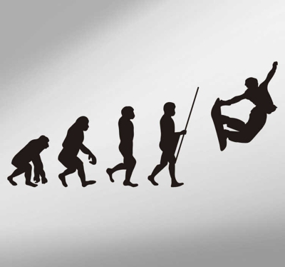 Sticker Snowboard Évolution Humaine Snowboard