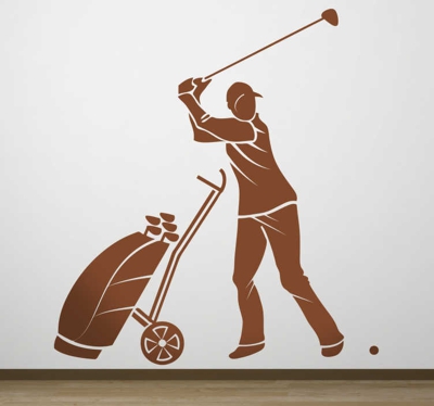 Sticker monochrome golfeur