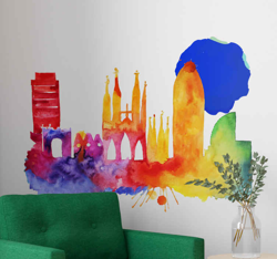 Photo murale Barcelone night en oferta