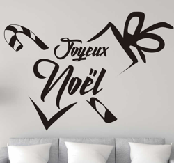 Sticker Vitre Noel contour de cadeaux en oferta