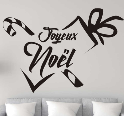 Sticker Vitre Noel contour de cadeaux