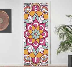 Autocollant de porte en verre mandala coloré en oferta