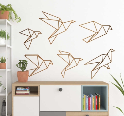 Sticker mural oiseaux origami