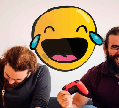 Sticker Mural Personalisé Conception d'emoji qui rit