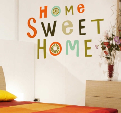 Sticker decoratif home sweet home coloré