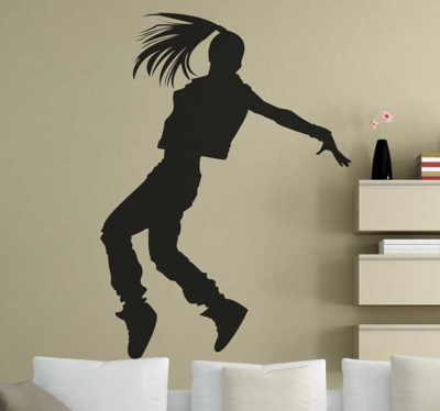 Sticker silhouette danseuse hip-hop