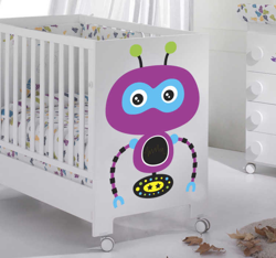 Sticker enfant robot mauve en oferta