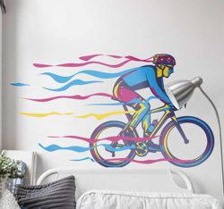 Autocollant mural vélo couleur vélo en oferta